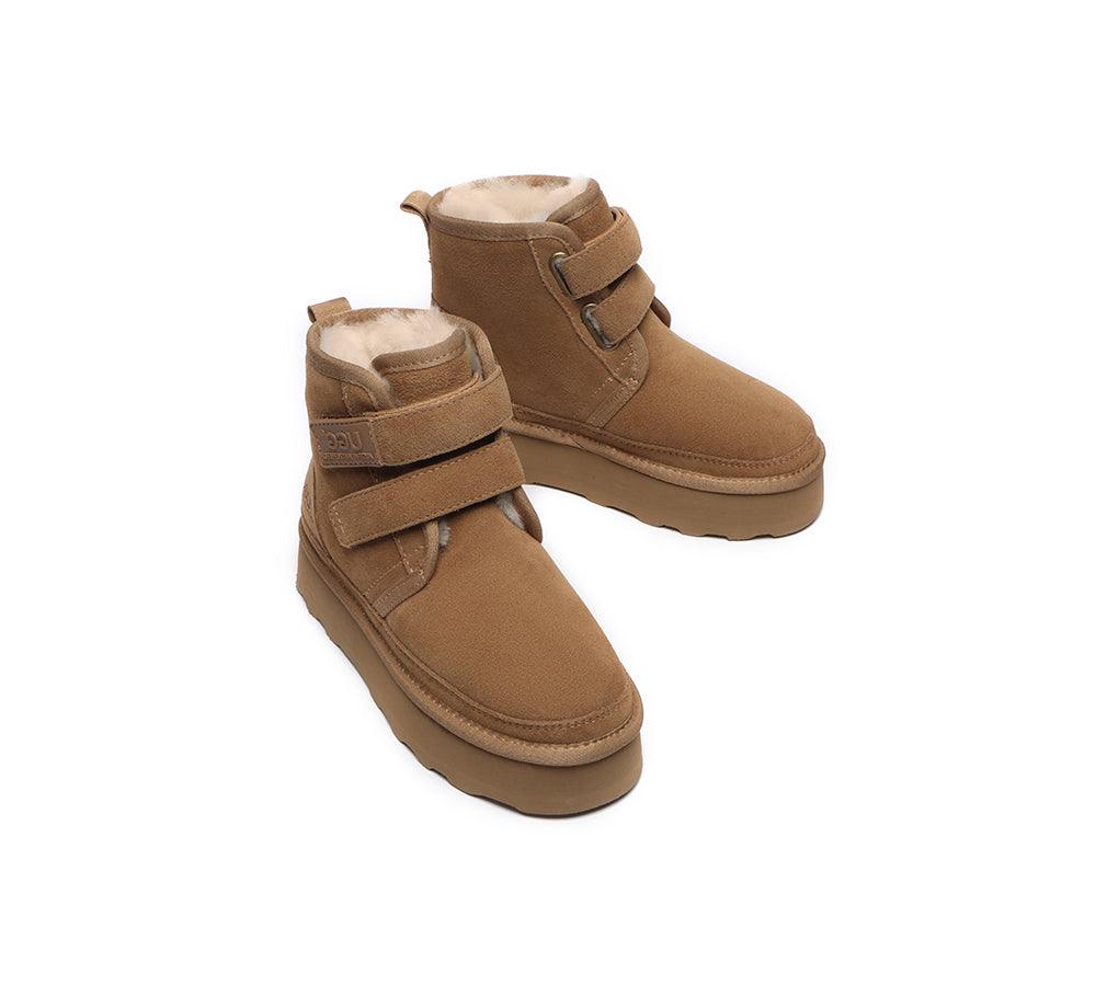 Hook and Loop Platform Ugg Boots Women Vigour - Huakoa