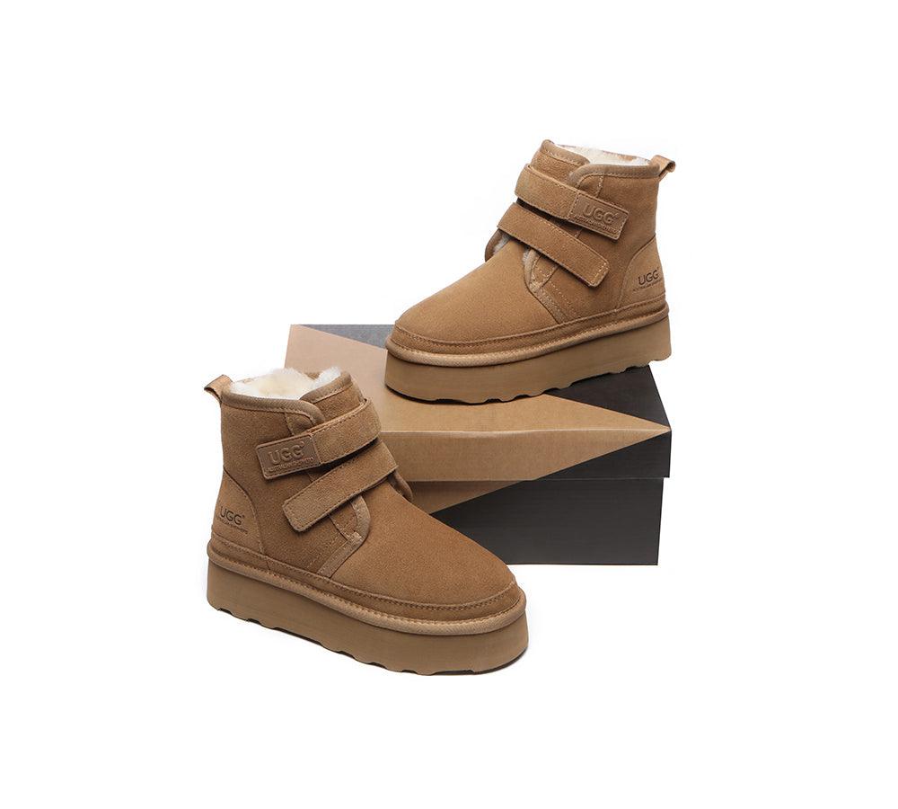 Hook and Loop Platform Ugg Boots Women Vigour - Huakoa