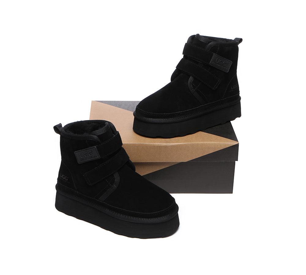 Hook and Loop Platform Ugg Boots Women Vigour - Huakoa
