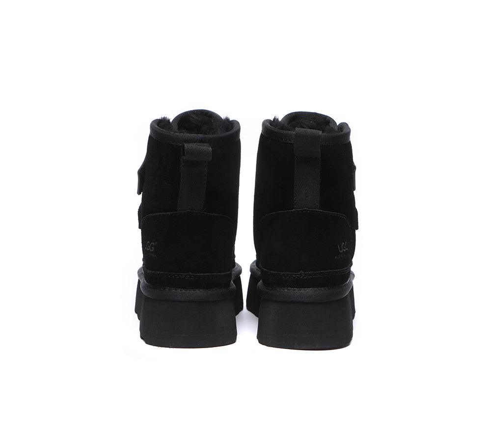 Hook and Loop Platform Ugg Boots Women Vigour - Huakoa