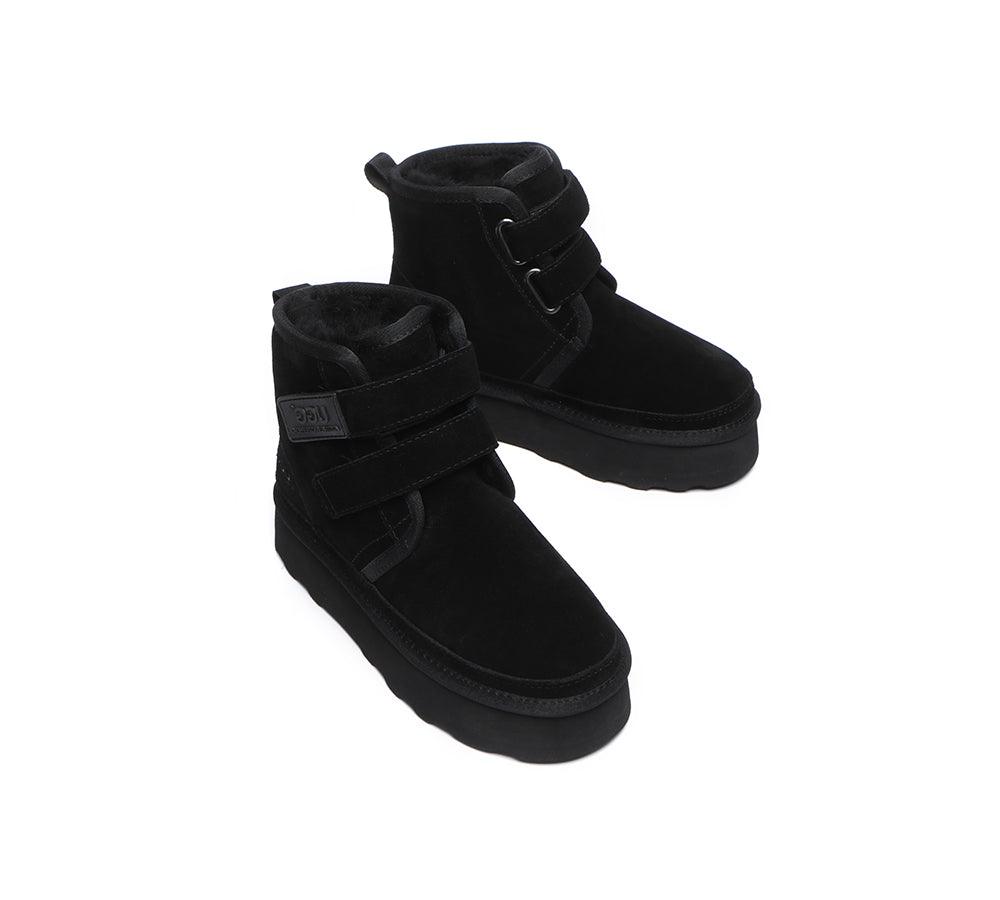 Hook and Loop Platform Ugg Boots Women Vigour - Huakoa