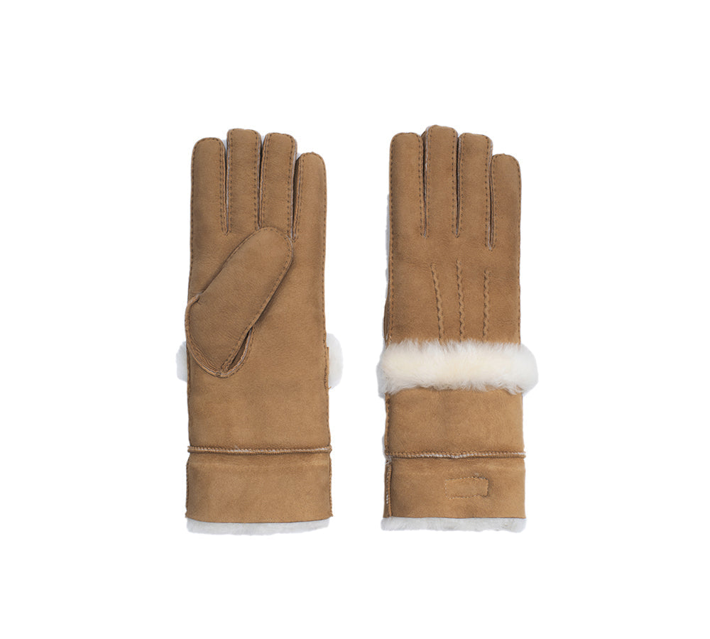 Fluffy Sheepskin Wool Shearling Lined Gloves Puni - Huakoa