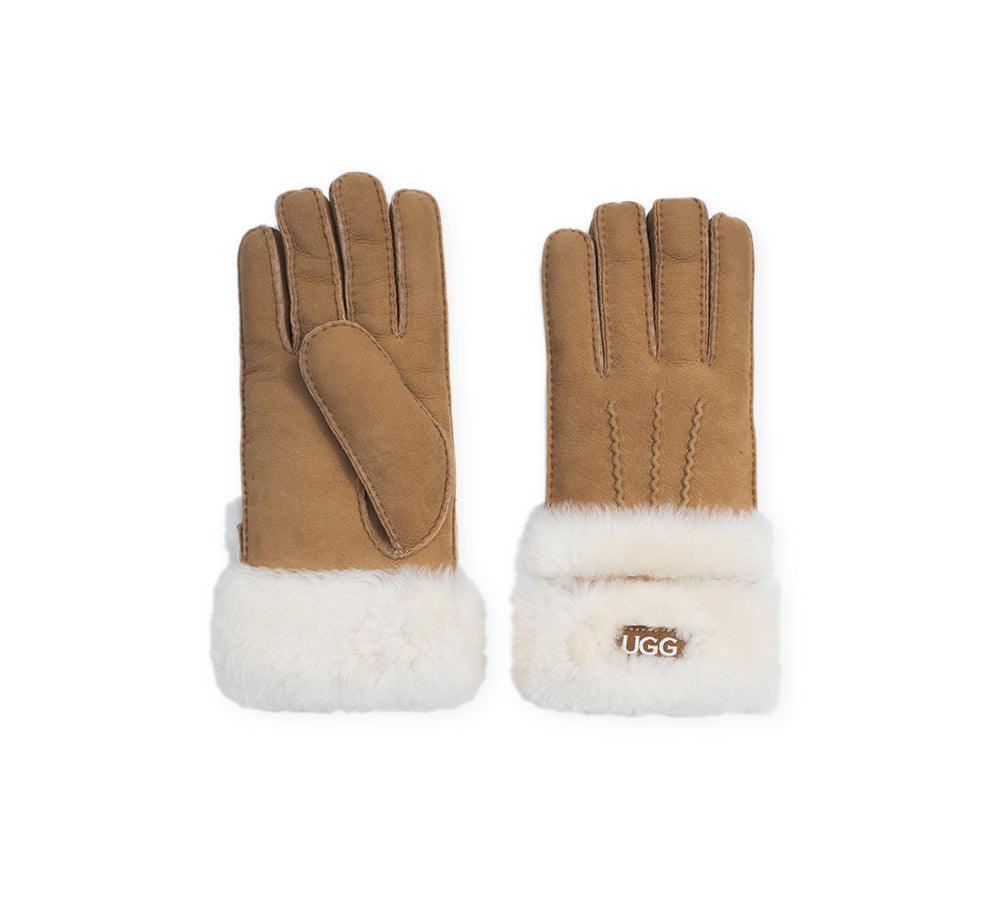 Fluffy Sheepskin Wool Shearling Lined Gloves Puni - Huakoa