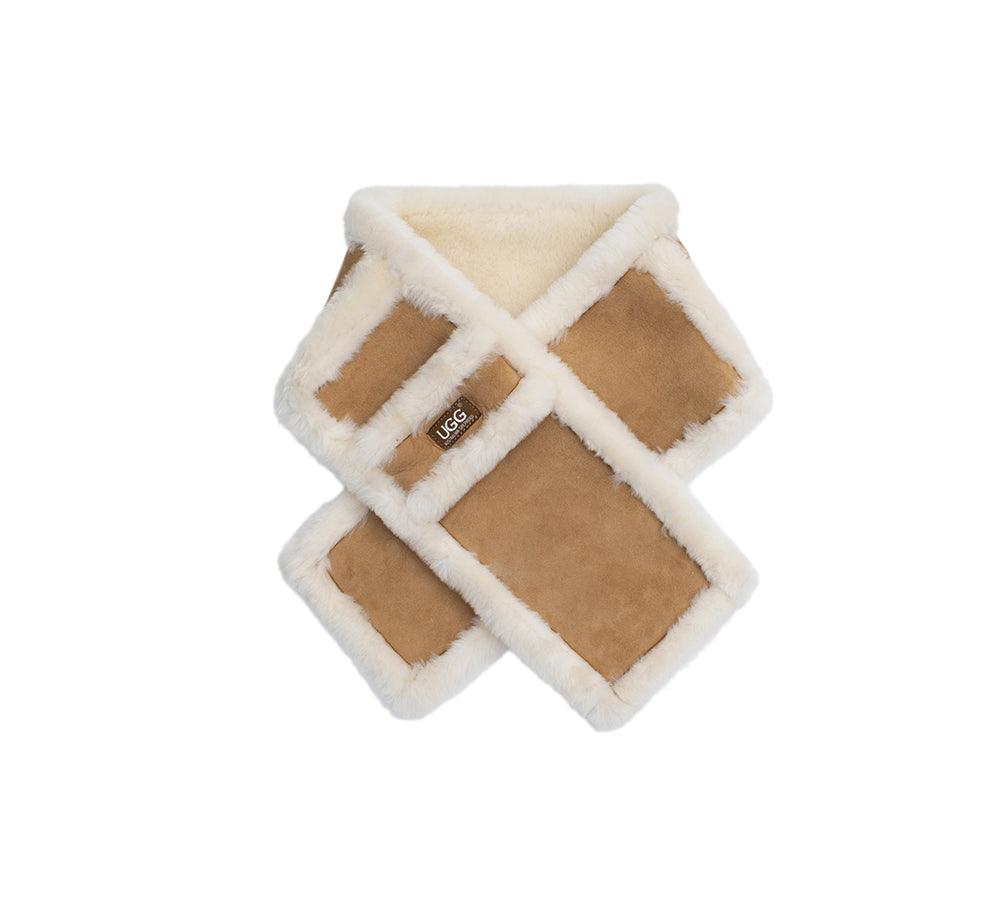 Fluffy Sheepskin Wool Shearling Lined Scarf Puni - Huakoa