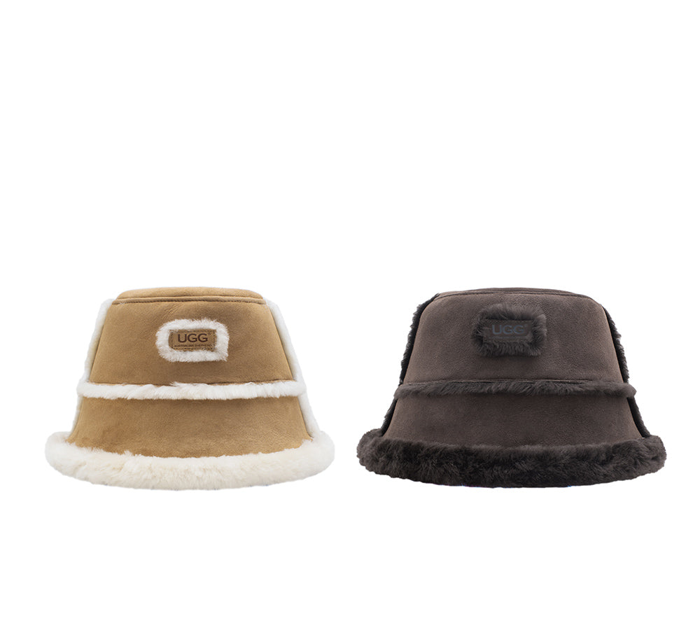 Fluffy Sheepskin Wool Bucket Stacea Hat - Huakoa