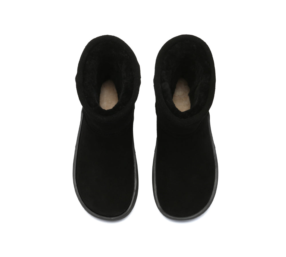 UGG Boots Sheepskin Wool Mid Calf Chunky Short Classic Salma