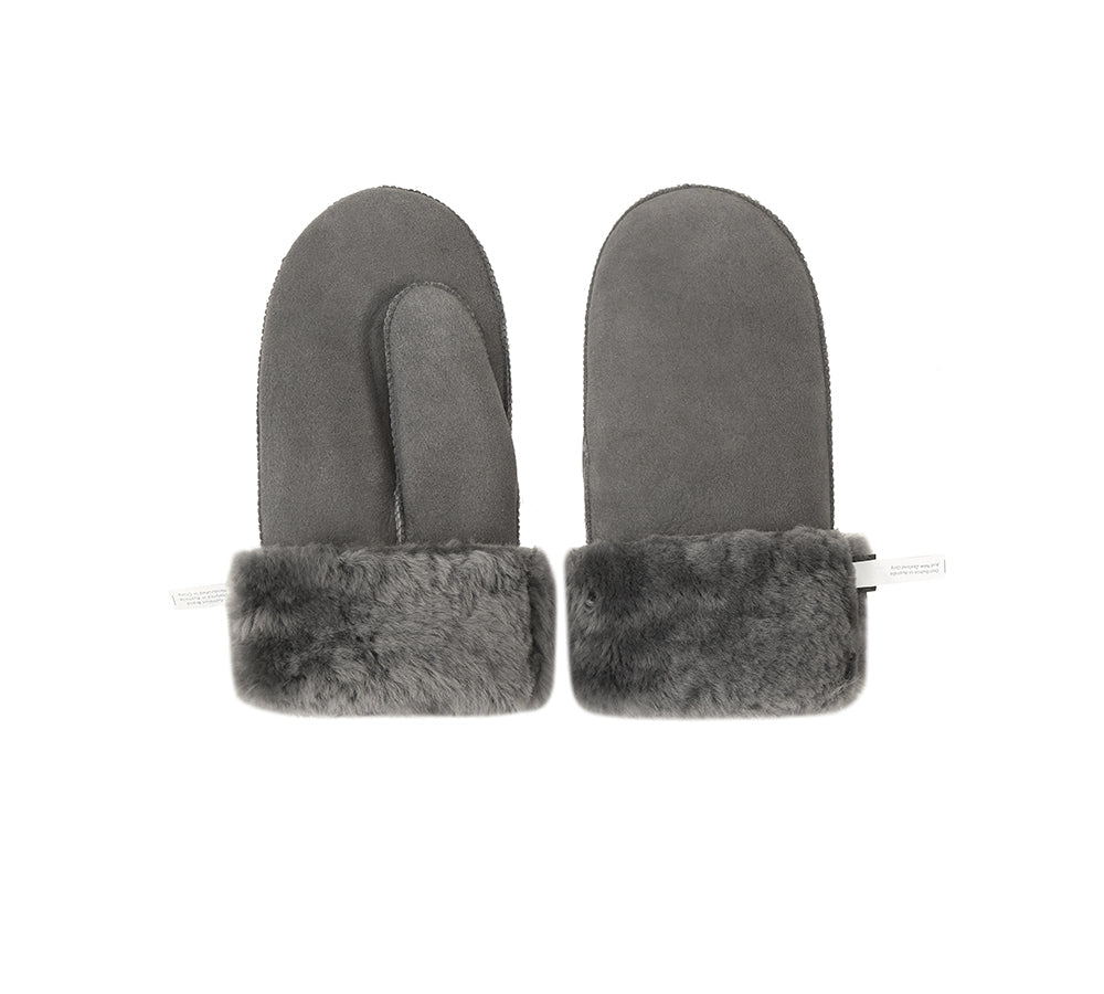 Fluffy Sheepskin Wool Mittens