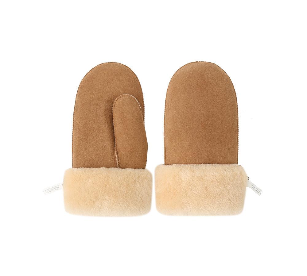 Fluffy Sheepskin Wool Mittens - Huakoa