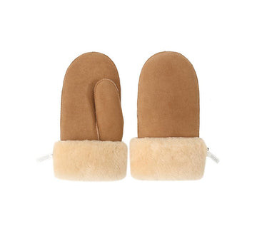 Fluffy Sheepskin Wool Mittens - Huakoa