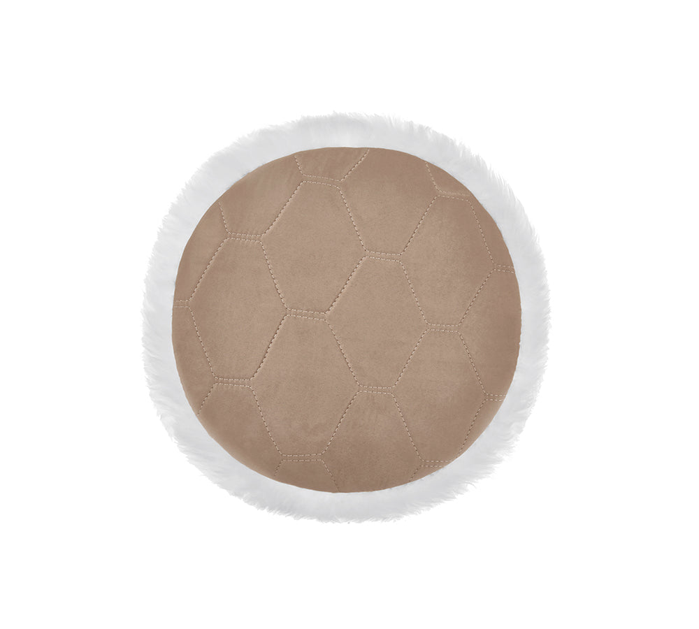 Round Sheepskin Wool Seat Cushion