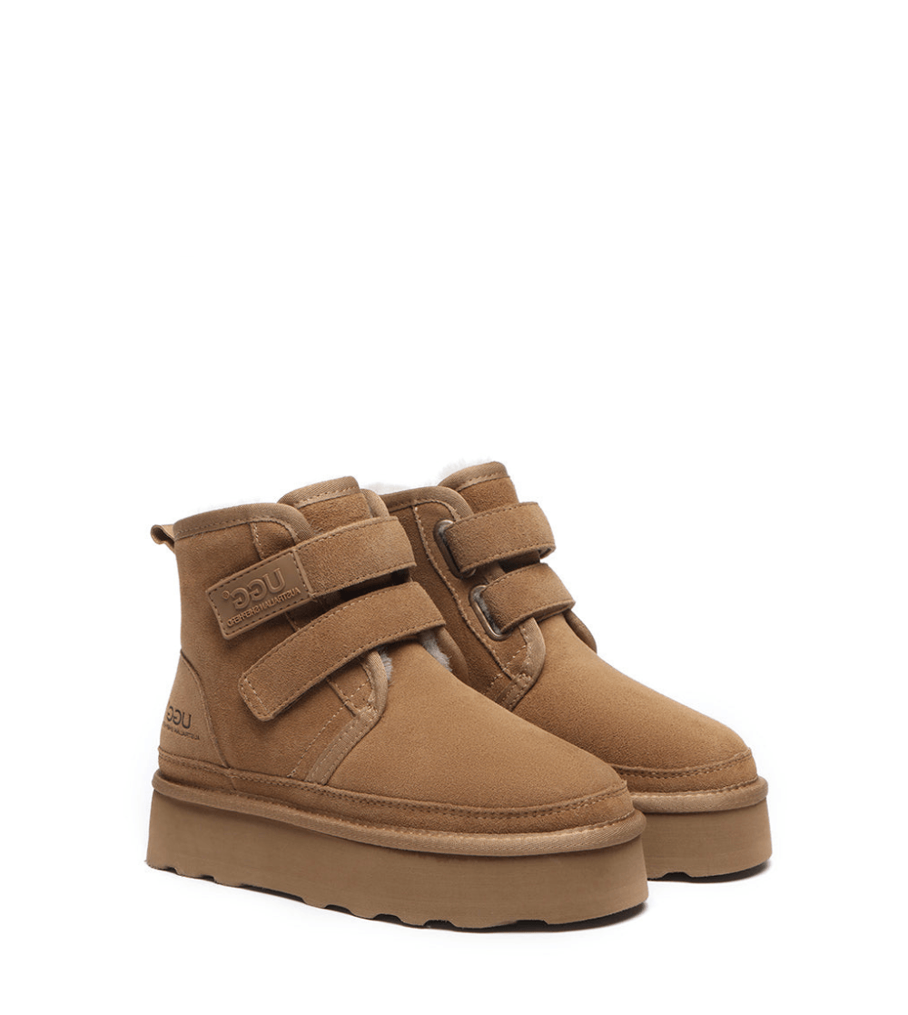 Hook and Loop Platform Ugg Boots Women Vigour - Huakoa