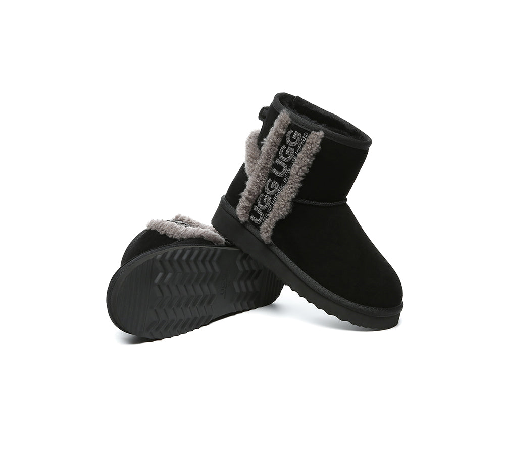 UGG Boots Sheepskin Wool Shearling Lined Ankle Mini Darby