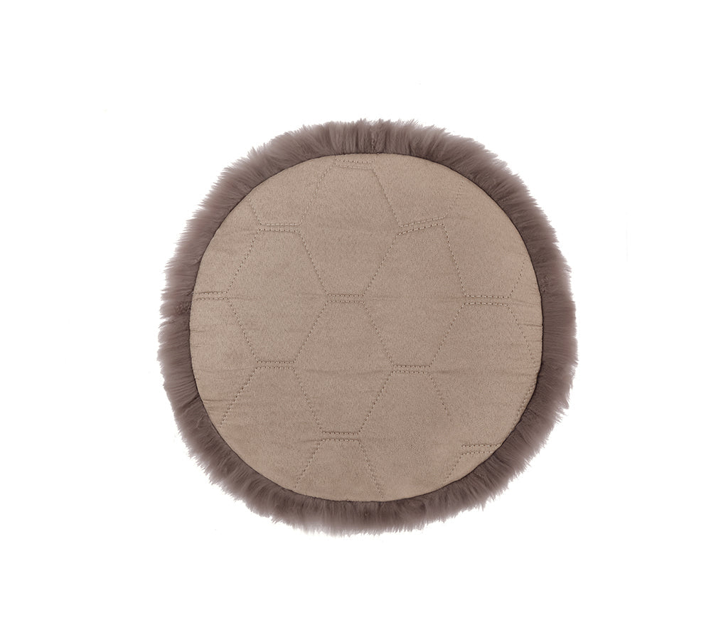 Round Sheepskin Wool Seat Cushion