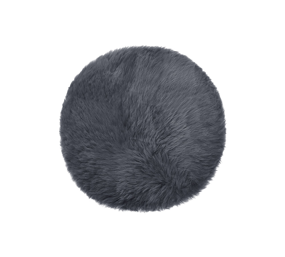 Round Sheepskin Wool Seat Cushion