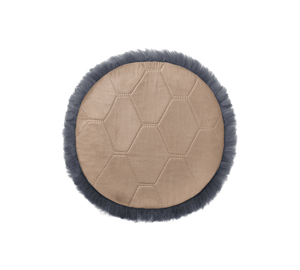 Round Sheepskin Wool Seat Cushion